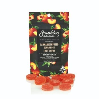 Sour Peach Fruit Chews, 100mg - CA
